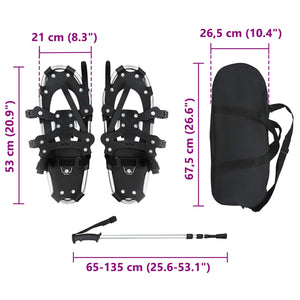 3-in-1 Schneeschuhe mit Wanderstöcken