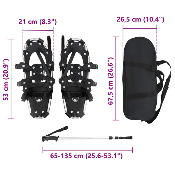 3-in-1 Schneeschuhe mit Wanderstöcken