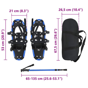 3-in-1 Schneeschuhe mit Wanderstöcken