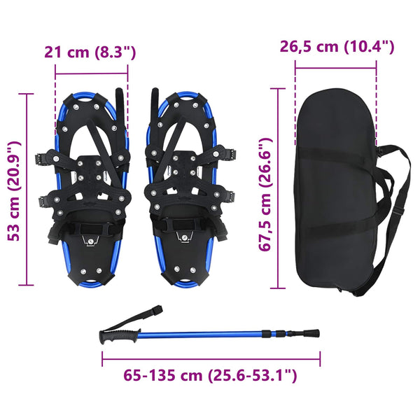 3-in-1 Schneeschuhe mit Wanderstöcken