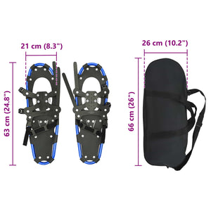 3-in-1 Schneeschuhe Blau/Schwarz 63 cm