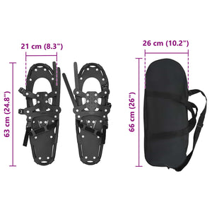 Schneeschuhe 3-in-1 Schwarz 63 cm