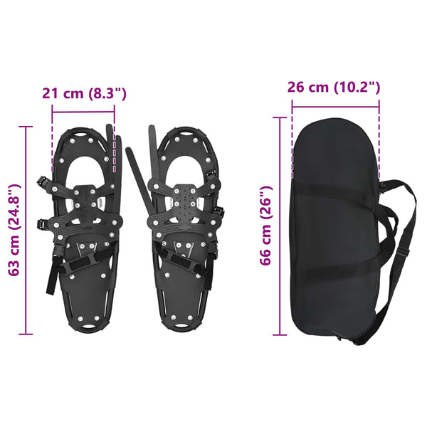 Schneeschuhe 3-in-1 Schwarz 63 cm
