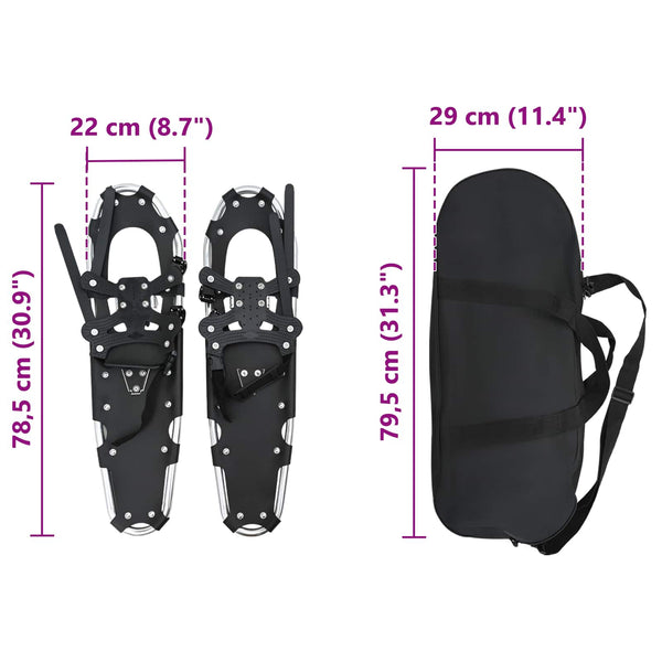 3-in-1 Schneeschuhe Silber Schwarz 78,5 cm