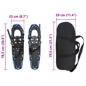 Schneeschuhe 3-in-1 Blau/Schwarz 78,5 cm