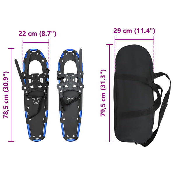 Schneeschuhe 3-in-1 Blau/Schwarz 78,5 cm