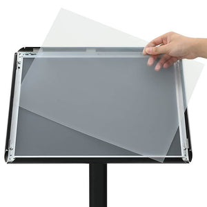 A4 Podest Plakatständer Silber