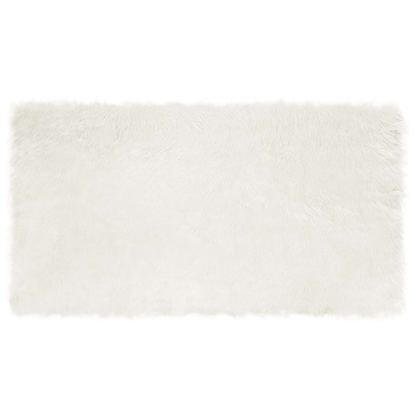 Weißer Kunstfell Teppich 60x110cm