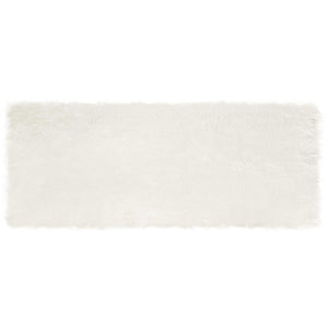 Weißer Kunstfell Teppich 80x200cm