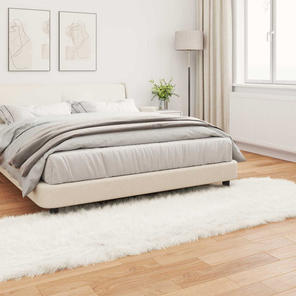Weißer Kunstfell Teppich 80x250 cm