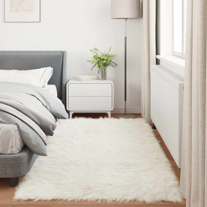 Weißer Kunstfell Teppich 100x200 cm