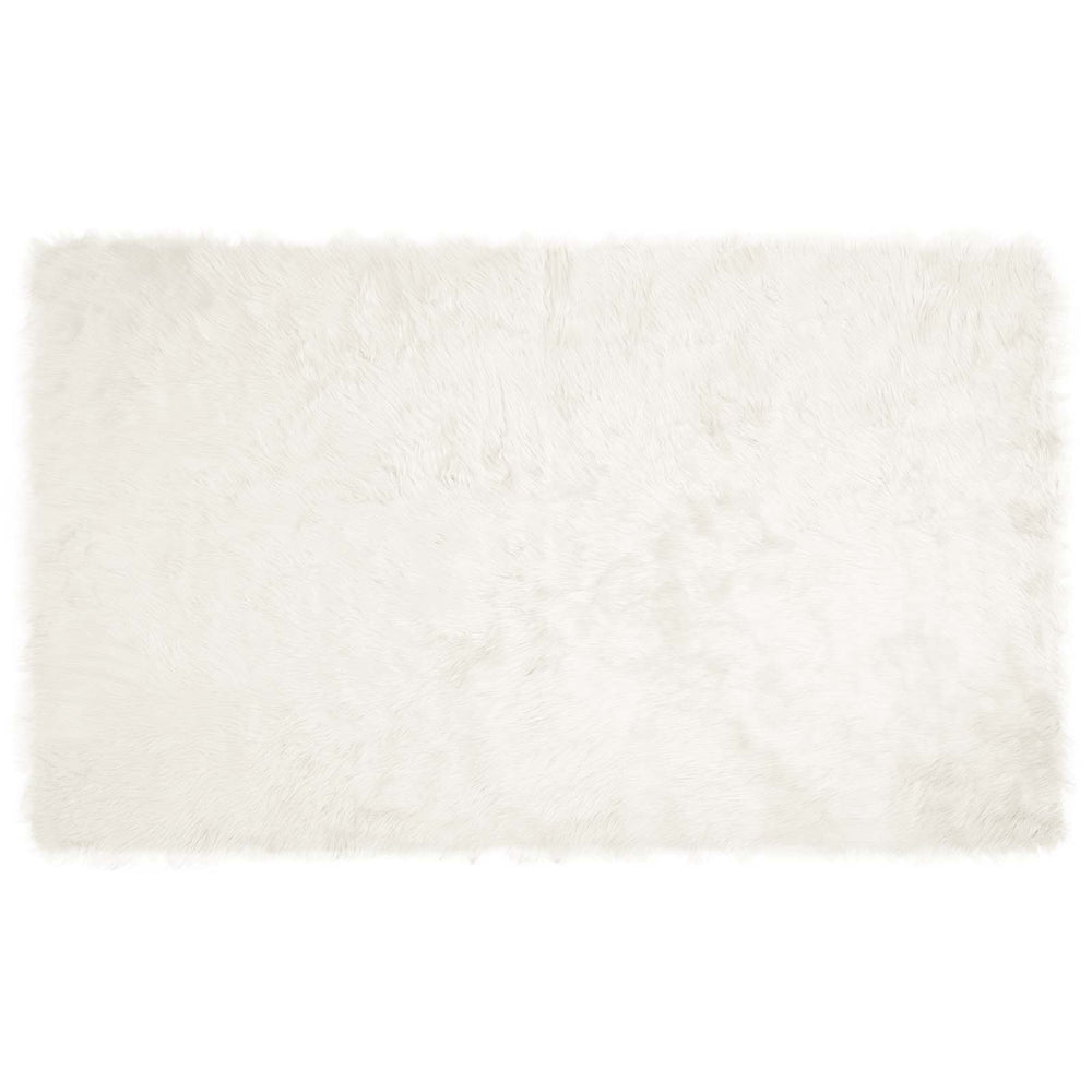 Weißer Kunstfell Teppich 100x200 cm