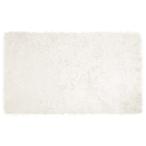 Weißer Kunstfell Teppich 100x200 cm