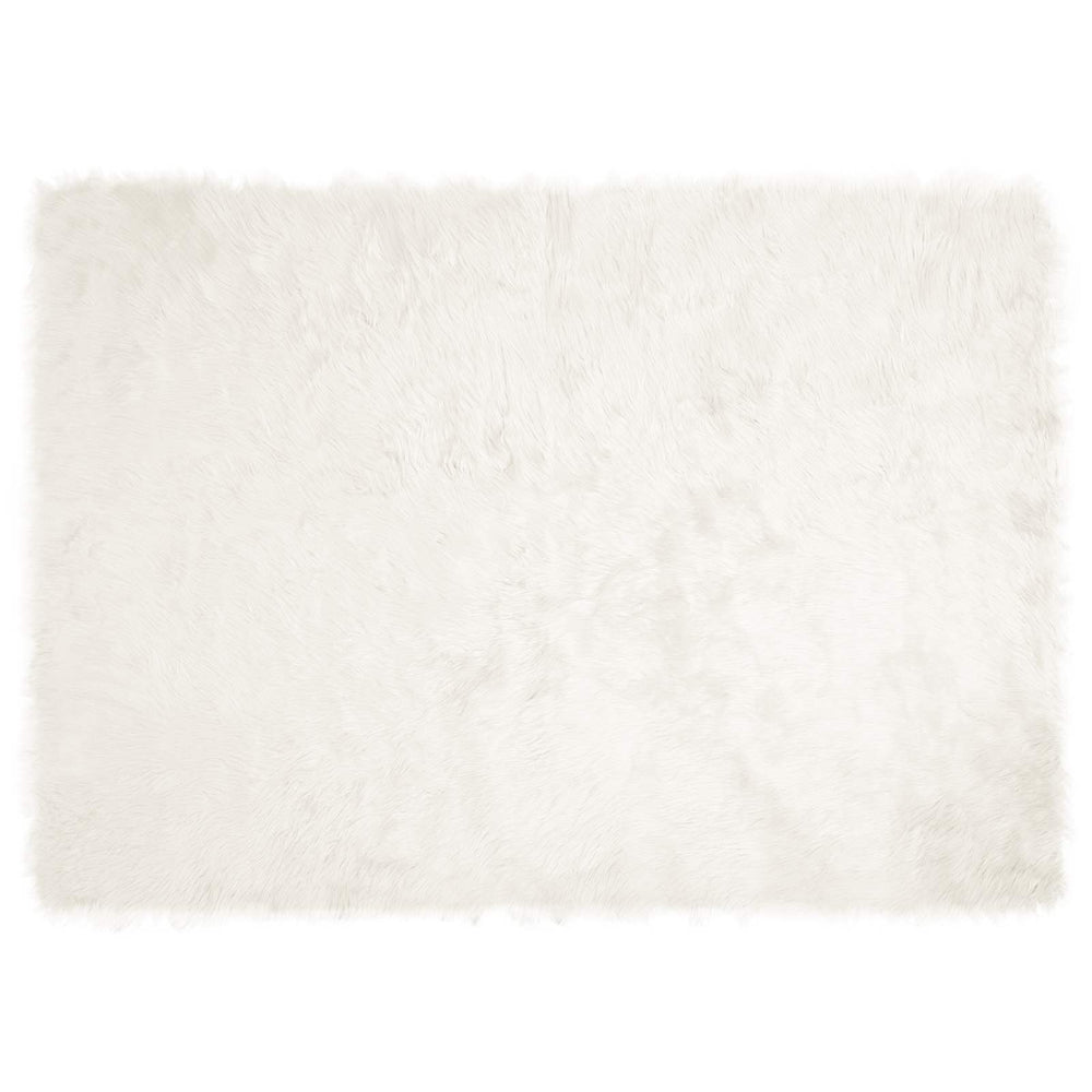Weißer Kunstfell Teppich 120x170cm