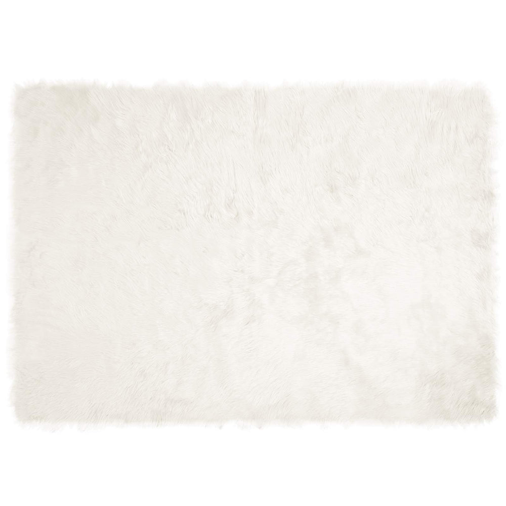 Weißer Kunstfell Teppich 140x200cm
