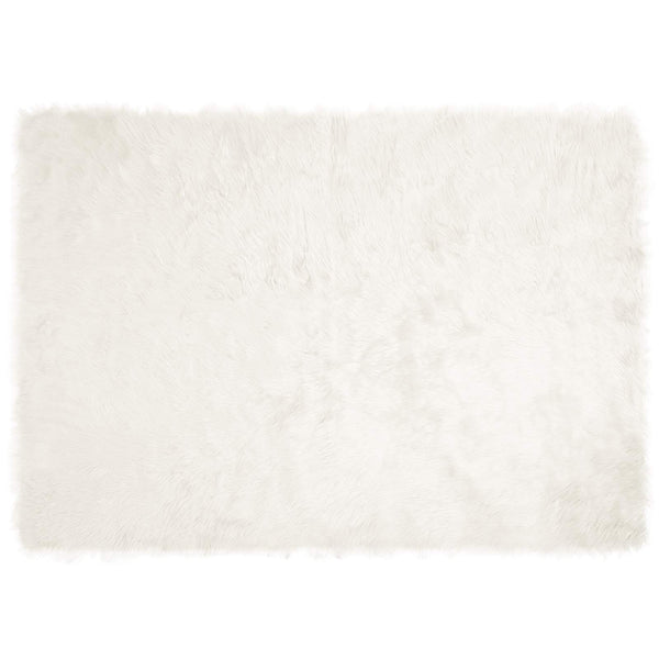 Weißer Kunstfell Teppich 140x200cm