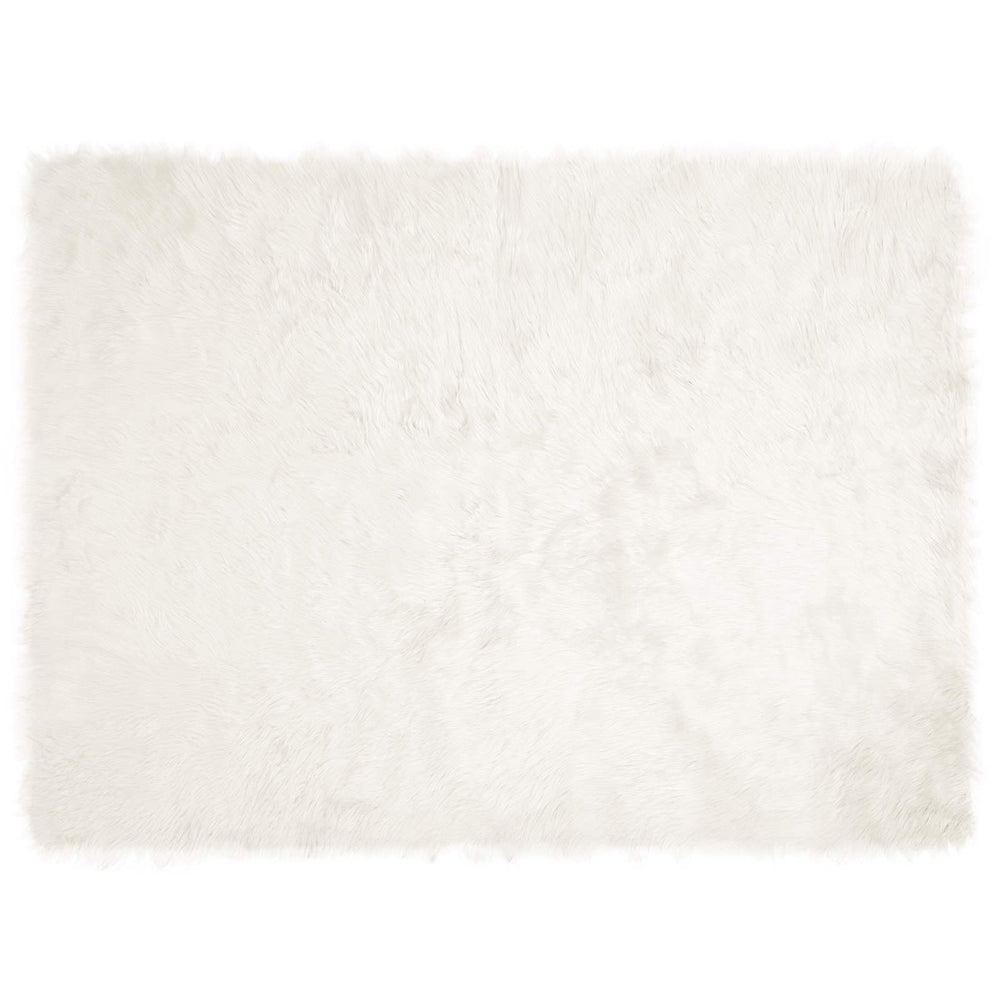 Weißer Kunstfell Teppich 160x230cm