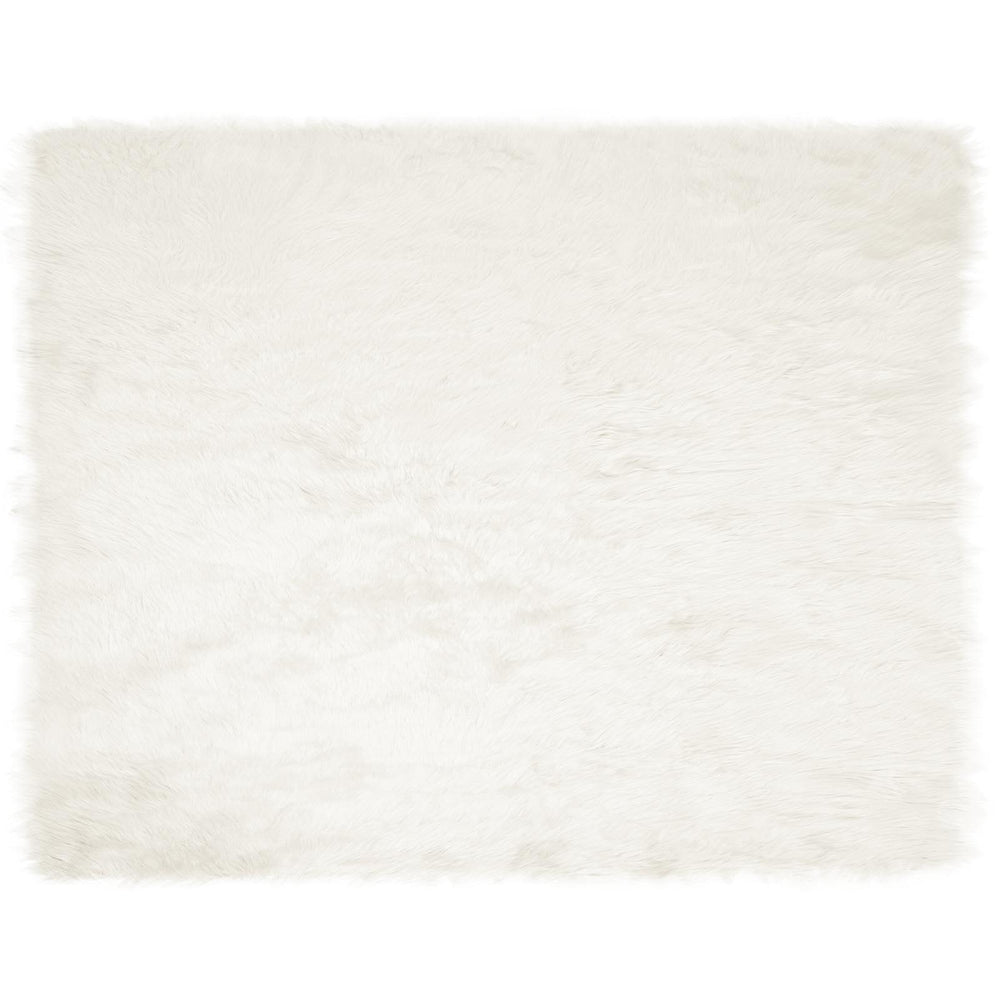 Weißer Kunstfell Teppich 200x280 cm