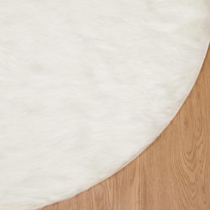 Weißer Kunstfell Teppich Ø 80cm