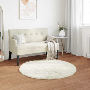 Weißer Kunstfell Teppich Ø 80cm