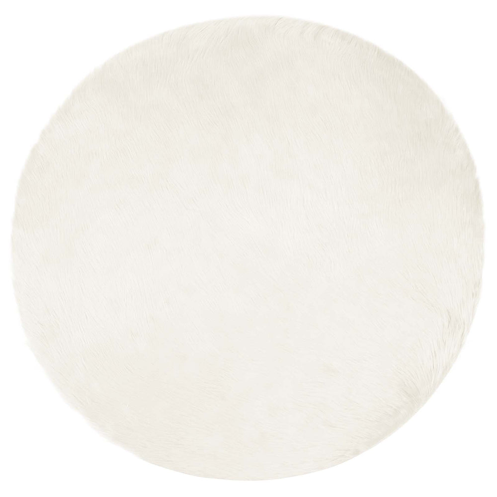 Weißer Kunstfell Teppich Ø 80cm
