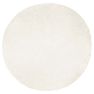Weißer Kunstfell Teppich Ø 80cm