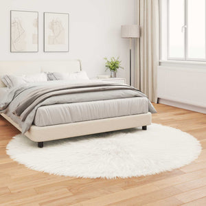 Weißer Kunstfell Teppich Ø 200cm