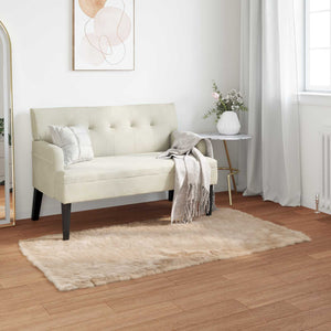 Beiger Kunstfell Teppich 60x110 cm