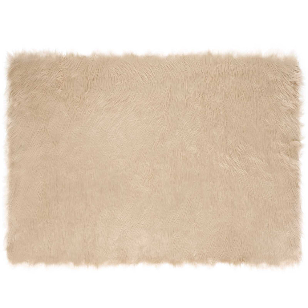 Beiger Kunstfell Teppich 120x170 cm