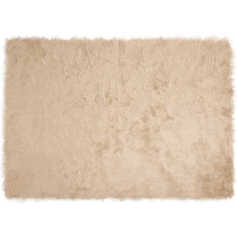 Beiger Kunstfell Teppich 140x200 cm