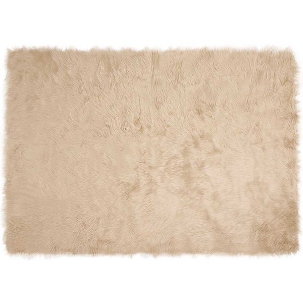 Beiger Kunstfell Teppich 140x200 cm
