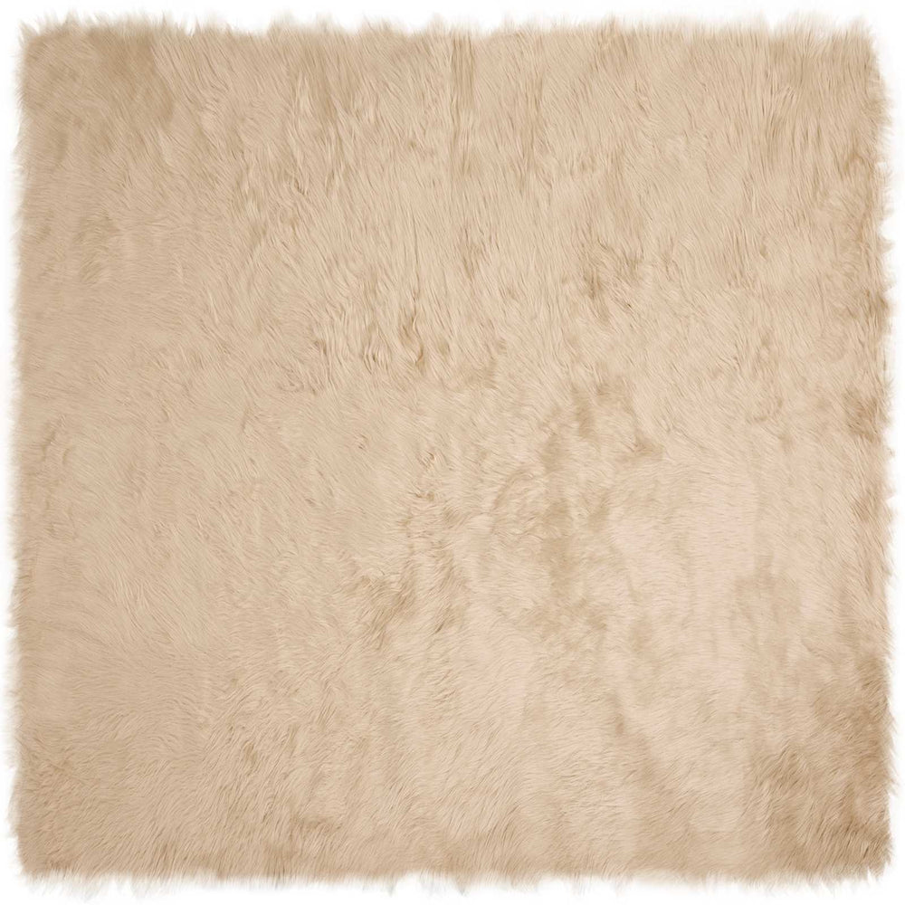 vidaXL TAFALLA Faux Sheepskin Rug Beige 160 x 160 cm Polyester