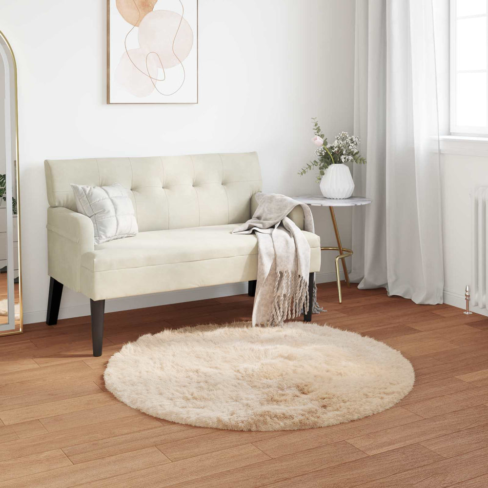 Beiger Kunstfell Teppich Ø 100cm