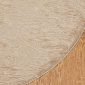 Beiger Kunstfell Teppich Ø 160cm