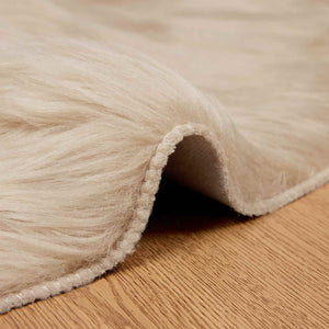 Beiger Kunstfell Teppich Ø 200cm
