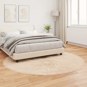 Beiger Kunstfell Teppich Ø 200cm