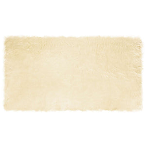 Creme Kunstfell Teppich 80x150cm