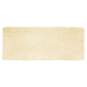 Creme Kunstfell Teppich 80x200cm
