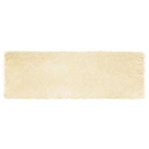 Creme Kunstfell Teppich 80x250cm