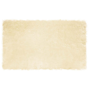 Creme Kunstfell Teppich 100x200 cm