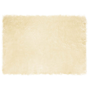 Creme Kunstfell Teppich 120x170 cm
