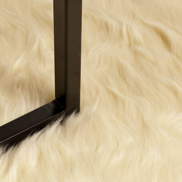 Creme Kunstfell Teppich 160x230 cm