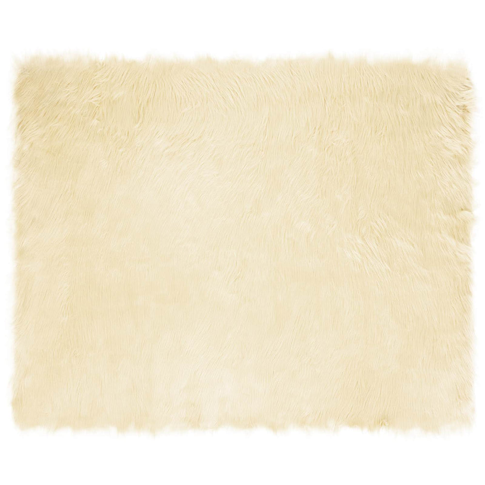 Creme Kunstfell Teppich 200x280 cm