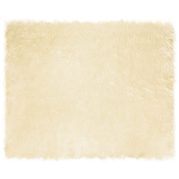 Creme Kunstfell Teppich 200x280 cm