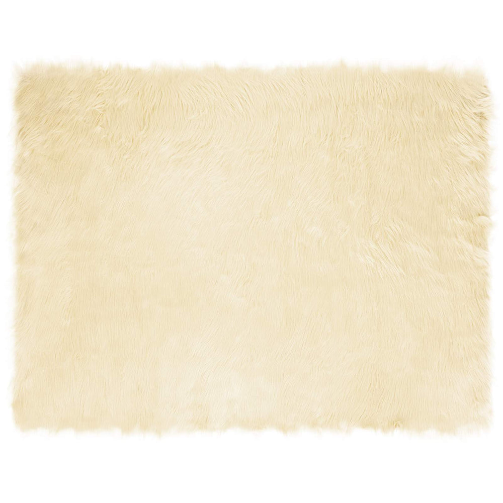 Creme Kunstfell Teppich 240x340 cm