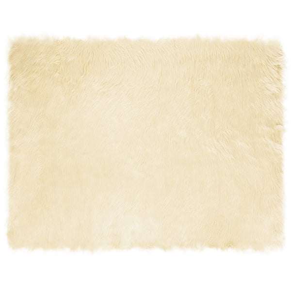 Creme Kunstfell Teppich 240x340 cm