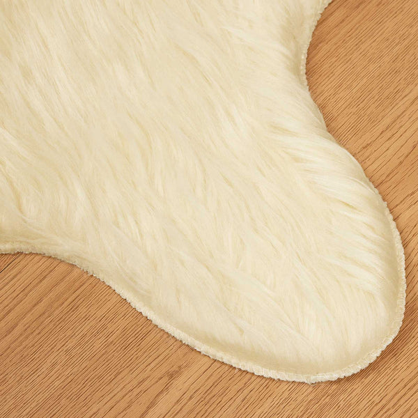 Creme Schaffell Teppich 50x80cm