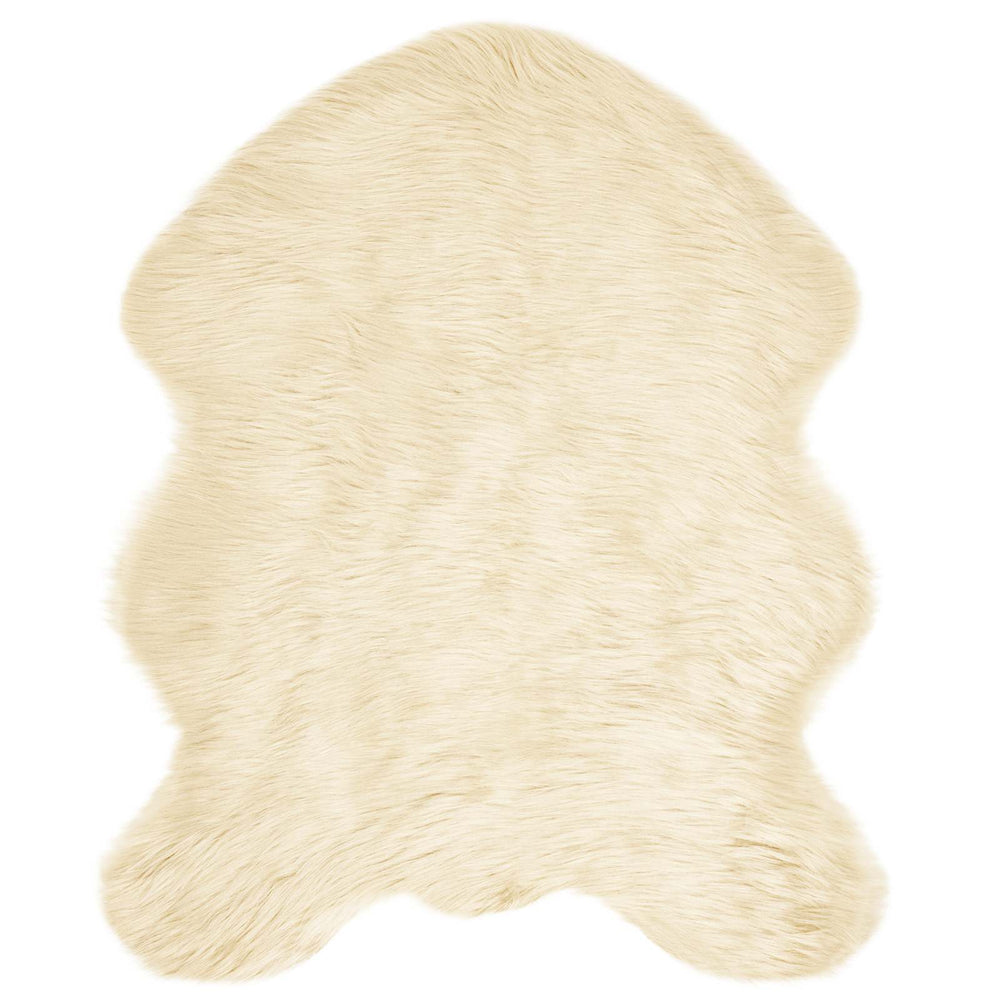 Creme Schaffell Teppich 50x80cm