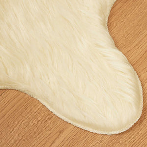 Creme Kunstfell Teppich 80x120 cm