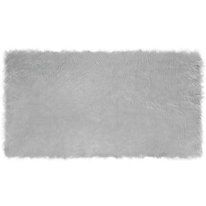 Grauer Kunstfell Teppich 60x110 cm